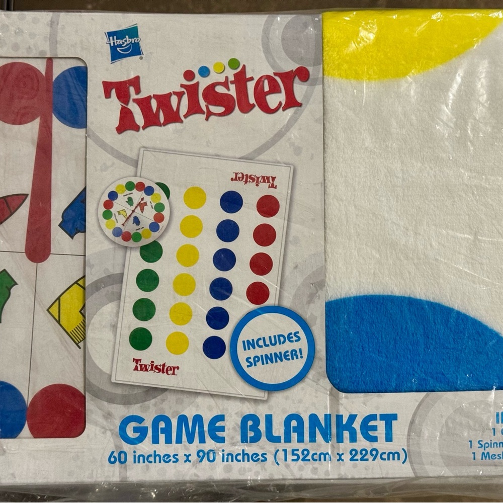 Hasbro Twister Game Blanket with Colorful Dots